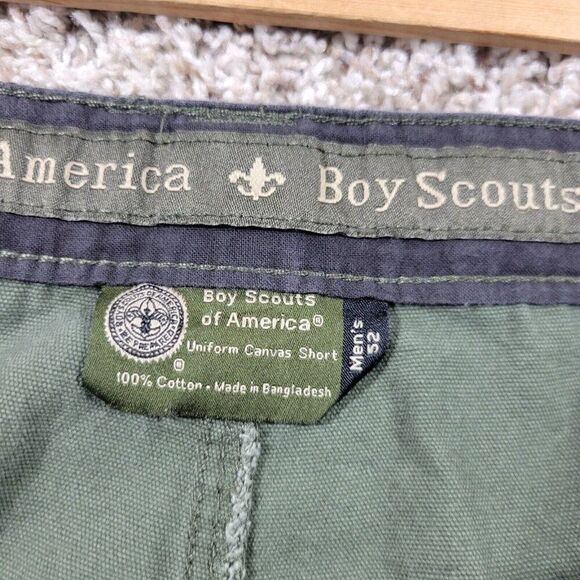 Boy Scouts Of America Shorts Mens 52 Green Cargo Uniform Work Cotton - Picture 3 of 8